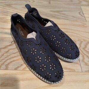 Coldwater Creek, Walk With Me, Blue Flats with Floral Cutouts, Size 9.5 New